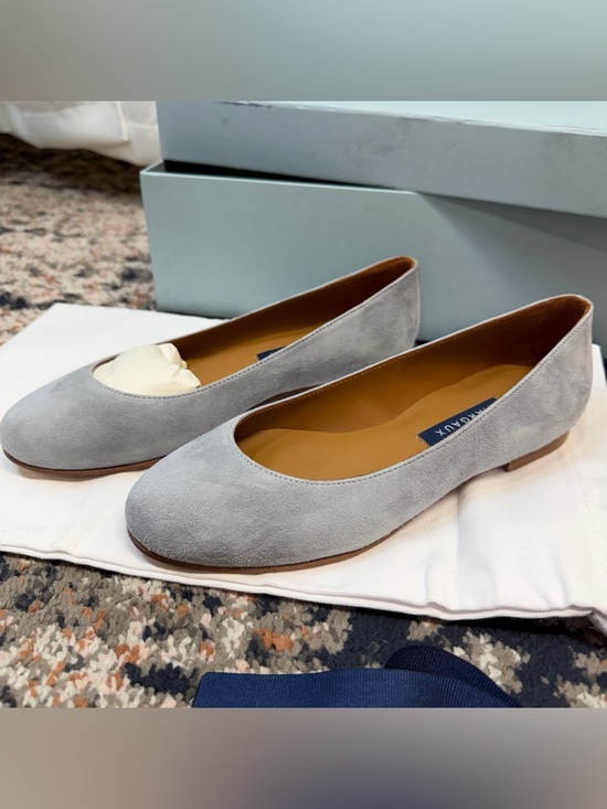 Margaux Shoes - NWT Margaux Classic Round Toe Ballet Flat in Light Gray / Light Blue Suede Sz 5